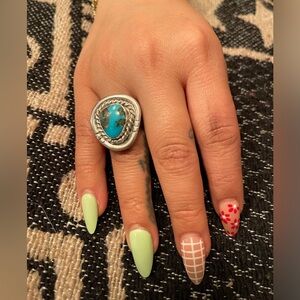 925 sterling silver and turquoise ring size 6.5